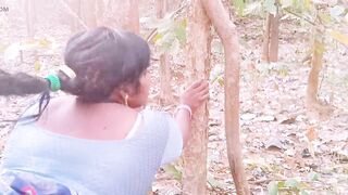 Desi jungle sex. Beautiful bhabi fucking husbend's brother big dick in forest. Telugu dirty talks. - 9 image