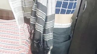 Desi High Class Beautiful Bhabhi Black Saree Amazing Figure Hot Romance and Fucked - 1 image
