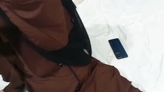 Hot horny Muslim sister got fucked by her step brother after lifting her hijab in bed - 4 image