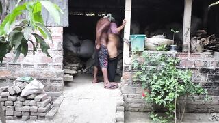 My aunty was cleaning the yard. But I hugged him, put him in my aunty ass, and started fucking him anal - 11 image