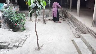 My aunty was cleaning the yard. But I hugged him, put him in my aunty ass, and started fucking him anal - 6 image