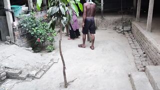 My aunty was cleaning the yard. But I hugged him, put him in my aunty ass, and started fucking him anal - 8 image