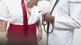 Indian doctor using student in hospital