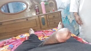 Indian desi guy bangs a busty nurse and cums on her