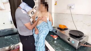 Indian Unsatisfied Bhabhi Hard sex with Devar in Kitchen, Hindi Sex Audio - 5 image