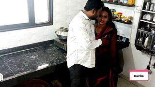 Desi Indian Kavita Mother in law was fucked by her son in law Tatya in the kitchen , close up natural romantic real fuck - 2 image