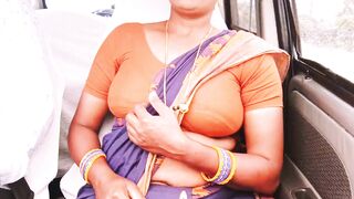 Indian maid car sex Telugu dirty talks and pissing. - 3 image