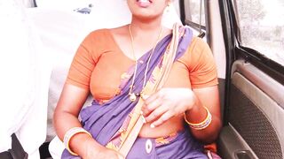 Indian maid car sex Telugu dirty talks and pissing. - 4 image