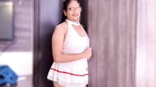 Desi MILF in nurse costume gets her tight pussy pounded by a big cock