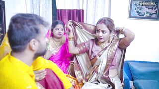 Watch this Indian BBW cosplay bride get her first time bhabhi-fucked in Dewar's wedding party - 4 image