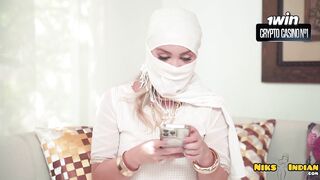 Desi Indian Guy nails hijab-wearing Muslim MILF's massive boobs and tight pussy