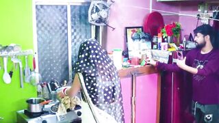 Indian Hot Bhabhi cooks while getting her natural big tits slammed hard - 1 image