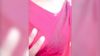 Step-daddy's rough Indian girlfriend in red saree gets pounded hard in homemade sex tape - 2 image