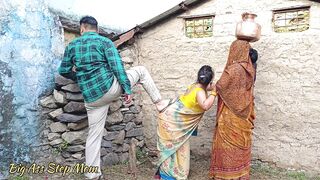 Step son-in-law bangs Indian step mother-in-law & her hot step-daughter in hot threesome action - Hindi clear