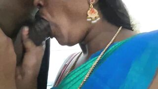 Hot Tamil wife cheats on husband with his friend & gives a sloppy BJ