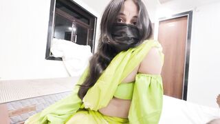 Watch this Indian MILF babysitter get her big natural tits licked and deep throat on first time Indian boy's big cock in Hindi audio