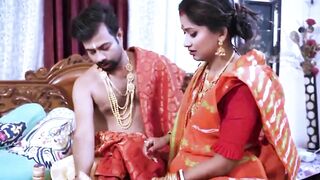 Watch this Indian couple's first night on honeymoon with a wild pussy-licking session!