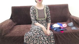 Step brother learns how to properly wear a tight Indian girl's bra and sucks like a pro!