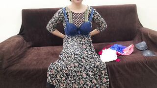 Step brother learns how to properly wear a tight Indian girl's bra and sucks like a pro!