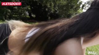 Indian exchange student with huge tits squirts on a massive cock while standing up