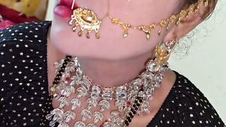 Desi Indian girlfriend and step sister's first time wedding night ends in hot pussy licking and dirty talk