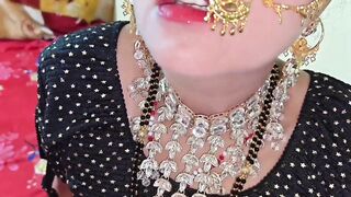 Desi Indian girlfriend and step sister's first time wedding night ends in hot pussy licking and dirty talk