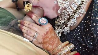 Desi Indian girlfriend and step sister's first time wedding night ends in hot pussy licking and dirty talk