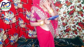 Red saree with Hindi audio: Desi village house's step mother gets fucked doggy-style in red saree with Claire Vais full video