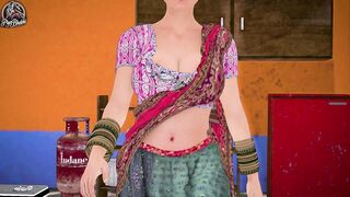 Curvy Indian Bhabhi gets wild with her father-in-law in this animated hentai with busty boobs and sexy outfit