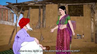 Horny Desi daughter-in-law gets caught by husband-in-law and gets fucked hard in a sexy Desi anime game - 1 image