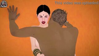 Curvy Indian Bhabhi takes on two huge cocks in wild Hindi Desi hentai - 7 image