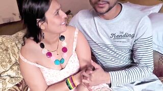 Dirty talk Indian pornstar gets her tight pussy pounded and filled with cum
