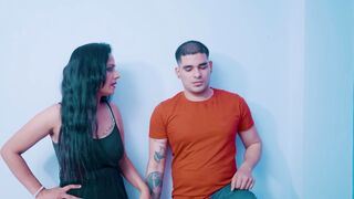 Watch Indian husband cheat on his wife with a busty girl in doggystyle action - 1 image