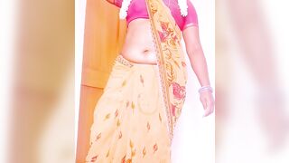 Cheating Indian housewife with tight pussy fucks her husband's father while talking dirty in Telugu