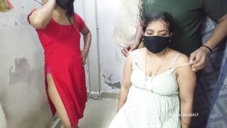 Desi Bhabis Enjoying Romantic Threesome with Best Friend and Their Best Friend - 4 image