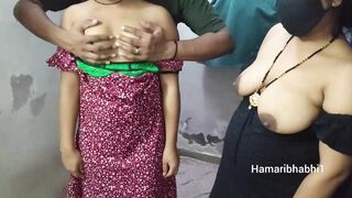 Hot Indian MILF Bhabhi and her horny friend share a steamy threesome