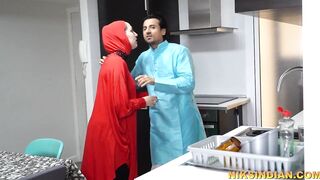 Hijabi Muslim wife of an old man gets fucked by another man - 2 image