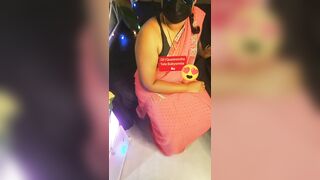 Pink saree seduction by tamil mum - 10 image