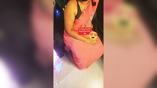 Pink saree seduction by tamil mum - 13 image