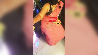 Pink saree seduction by tamil mum - 14 image