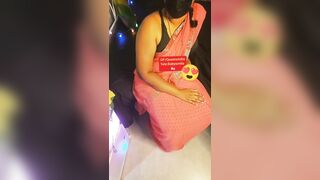 Pink saree seduction by tamil mum - 15 image