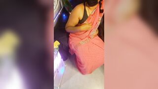 Pink saree seduction by tamil mum - 2 image