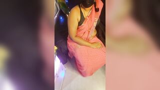 Pink saree seduction by tamil mum - 3 image