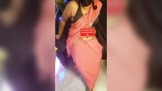Pink saree seduction by tamil mum - 7 image