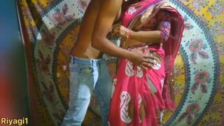 New Indian beautiful Desi bhabhi with his devar First time Homemade sex - 1 image