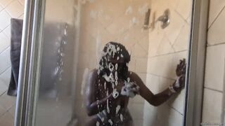 Hot tattooed desi slut undressing, taking a sexy soapy shower - 12 image