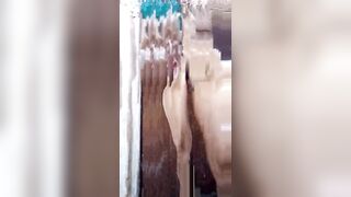 Ruhi Jaan Indian Nude Girl In Bathroom Clean Her Big Ass And Rubbing Hairy Pussy - 11 image