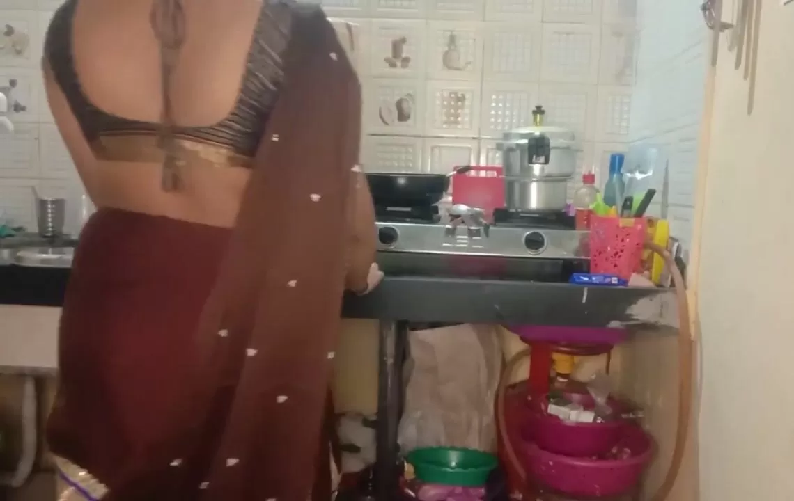 Horny Sali get fucked in kitchen while working by jija ji watch online picture