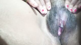 Sexy Aunty Masturbation Hairy Pussy CLOSEUP Fingering - 11 image