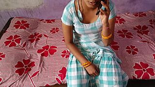 Indian Desi 18 yers old bhabhi sex clear Hindi audio language cheat on husband
